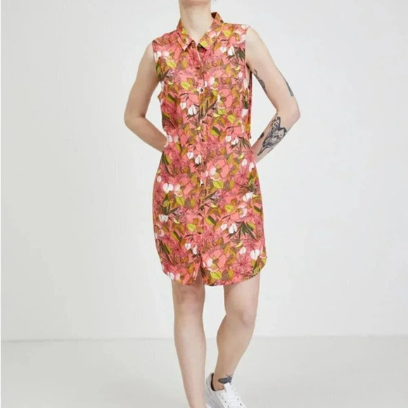 [XL]Vans Wilder Obleka Roza Floral Tunic Sleeveless Dress - Picture 6 of 8
